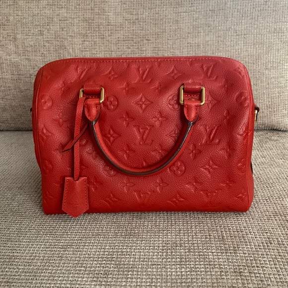 LOUIS VUITTON Speedy 25” Cerise Monogram Empreinte Speedy Bandouliere.Authentic. - Picture 3 of 17
